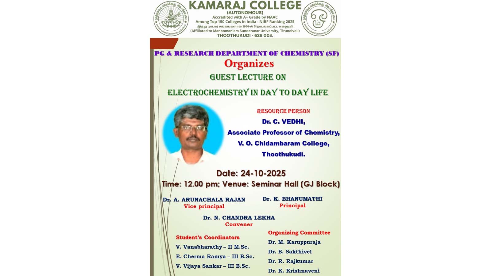 Guest Lecture on Electrochemistry
