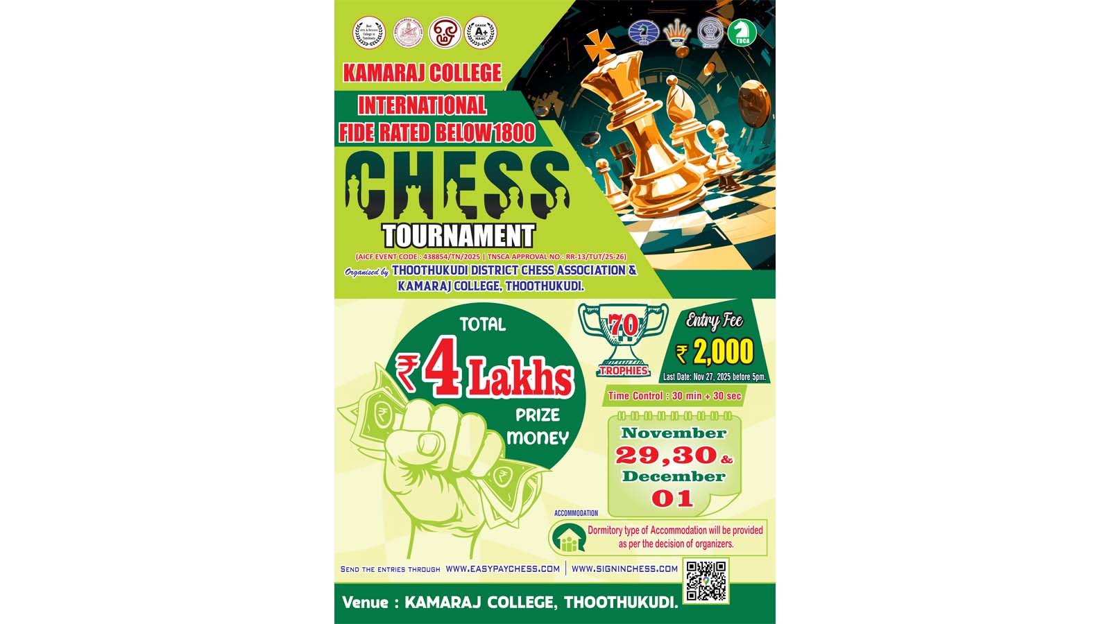 International FIDE Rated Chess Tournament