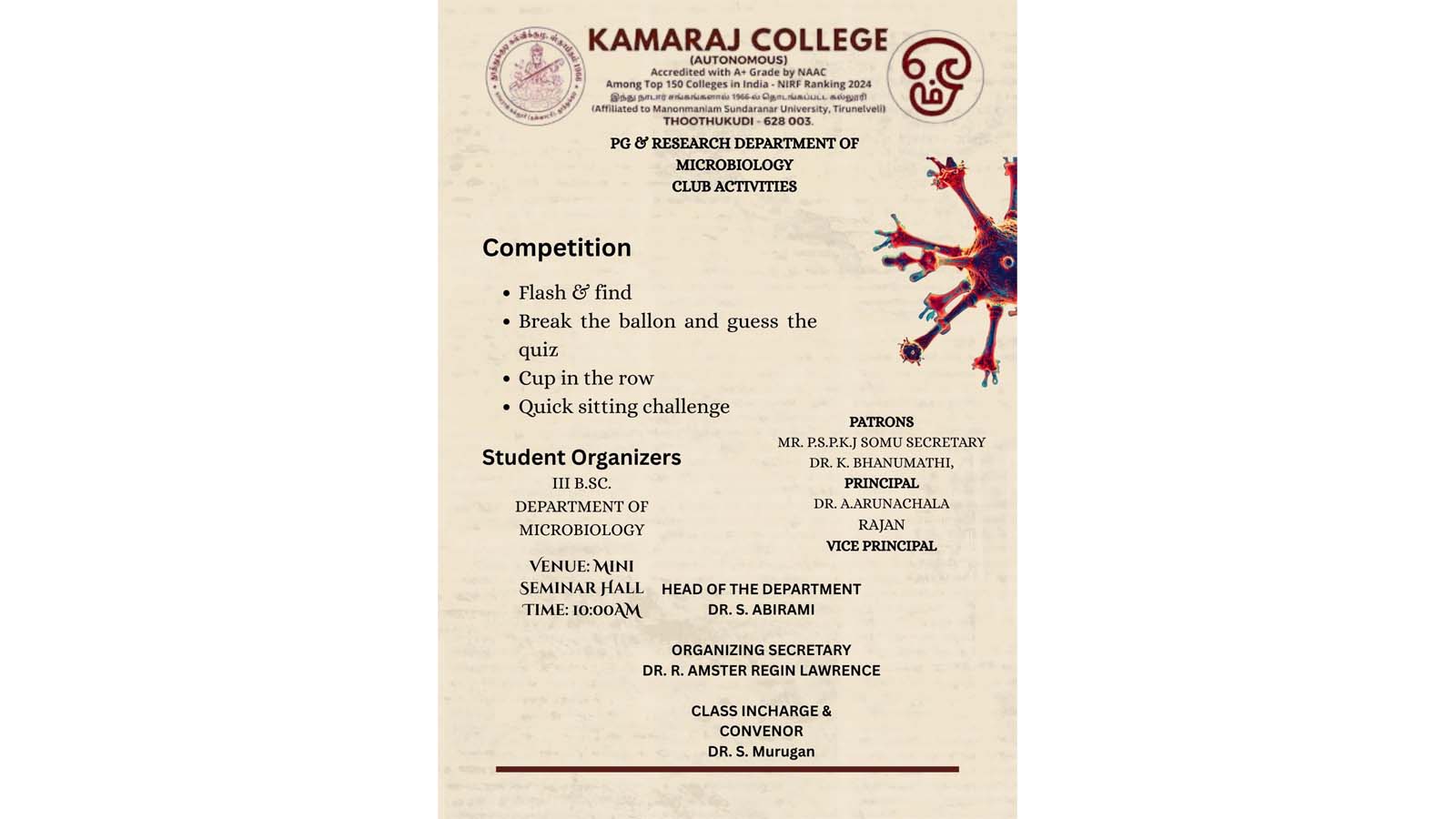 Microbiology Domain Club Activity