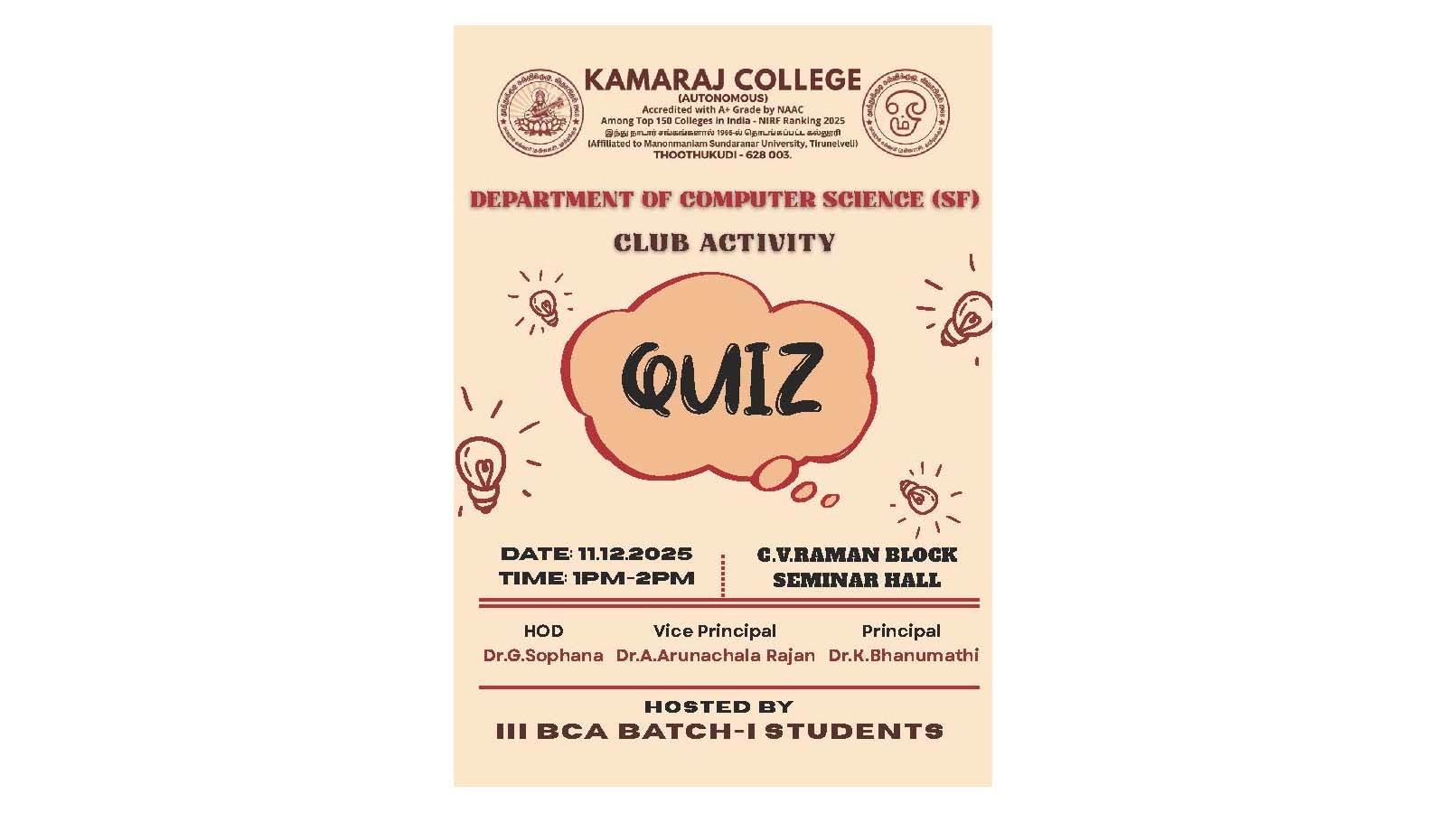 Technical Quiz Club Activity